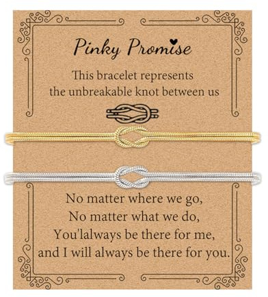 GRCLD Matching Bracelets for Couples Love Knot Bracelet Pinky Promise Soulmate Relationship Friendship Bracelets Forever Infinity Jewelry Gifts for Women Teen Her Him (PROMISE)