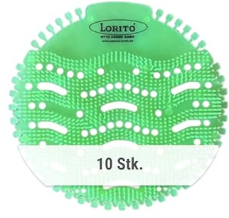 Lorito Urinalsieb mit Duft Apfel 10x | 10 x Urinaleinlagen als Spritzschutz & Geruchsneutralisierer, Für langanhaltende Frische im WC und Pissoir