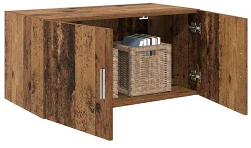vidaXL Wall Cabinet Old wood 80 x 42.5 x 40 cm Engineered wood, Modern Rectangular Wall Cabinet, Ample Storage, Durable Utility, Space-Saving, Contemporary Shelving for Home Organization