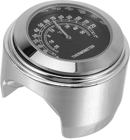 MUSISALY Motorrad Lenker Thermometer Aluminiumlegierung Mini Temperaturanzeige Lichtsensor Staubdicht Präzises Messgerät Für Außen Einsatz Kompatibel Mit Motorradlenkern