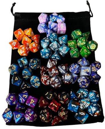 MALSSE Polyedrische Würfel, Acryl, mehrseitig, für Rollenspiele, Tische, Rollenspiele, Tische, Tische, Tische, 70 Stück