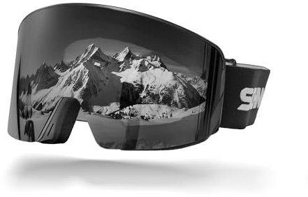 SCHNORR Skibrille mit magnetischer Glaswechselfunktion Full REVO, Anti-Fog, UV400 Skibrille Männer, Ski Brille Frauen, Snowboardbrille, schlechtes Wetter, Schibrille, Skiing Goggles