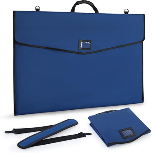 GNEGNI LIFE Künstler Portfolio Tasche A1 (64x95 cm) – wasserdichte Zeichenmappe aus 600D mit PVC-Beschichtung, mit Klappdeckel, Schultergurt & Tragegriff für Skizzen, Poster und Kunstwerke