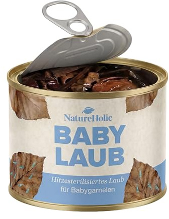 NatureHolic Baby Leaves I hitzesterilisierte Laubportionen für die Garnelenzucht I vorgeweicht und ohne Risiko I Keine Schadstoffe, Keine Parasiten, Keine Chemie