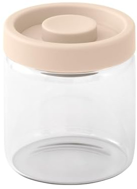 Brabantia Vakuum-Vorratsglas 750 ml mit integriertem Pumpdeckel und transparentem Behälter, konzipiert für die Aufbewahrung von Snacks, Nüssen oder trockenen Lebensmitteln in Küchenschränken oder auf