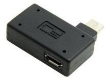 Cablecc 90 Degree Right Angled Micro USB 2.0 OTG Host Adapter with USB Power for Galaxy S3 S4 S5 Note2 Note3 Cell Phone & Tablet