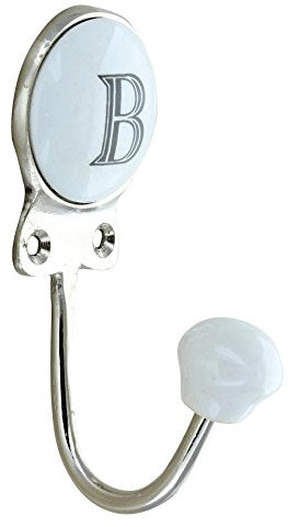G Decor Crochet porte-manteau en céramique avec lettres de l'alphabet et chiffres Style vintage shabby chic Porcelaine (B)