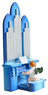 Rudolphs Schatzkiste Holzfigur Engel an der Orgel ohne Krone Höhe 6cm NEU Holzengel Instrument Seiffen Erzgebirge Figur Dekoration Holzfiguren Weihnachten Fensterschmuck Spielzeug Deko