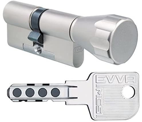 EVVA MCS Magnet-Technologie Knaufzylinder mit 3 Schlüssel, Länge (a/b) 36/K36mm (c=72mm), K= Knaufseite, BSZ, Modularbauweise SYMO und Aufbohr-, Abreiß- und Ziehschutz KZS
