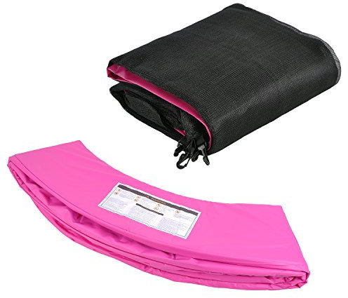 ULTRAPOWER SPORTS Protezione per Bordo di Tappeto Elastico & Rete di Sicurezza per Trampolino con 244 305 366 397cm Resistente a Raggi UV e Strappo,244cm Rosa