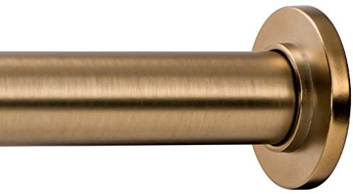 Ivilon Tension Curtain Rod - Spring Tension Rod for Windows or Shower, 54 to 90 Inch. Warm Gold