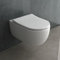 Alpenberger Hänge WC Spülrandlos | Toilette mit Nano | Tiefspüler Wand WC | Duroplast Toilettendeckel mit Absenkautomatik - Slim Sitz | Keramik Kloschüssel für Bad & Gäste WC | Passend Geberit