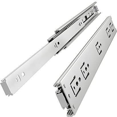 VADANIA Schubladenschienen 550mm, 39kg Tragfähigkeit mit Kugelgelagerten Schubladenauszug 3-teiliger Vollauszug seitliche Montage VA1045, 1 Paar