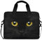 Hunihuni Laptop Case Sleeve Animal Black Cat Laptop Bag Notebook Briefcase with Strap for Woman Man Work Office School,15-16 Inch