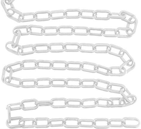 Kunststoff Absperrkette Parkplatz Barriere Straße Kunststoffkette Gefahrenkette Kettenglied Schwarz Rot Weiß Gelb 5 m/8 m/10 m (10 mm x 5 m, weiß)