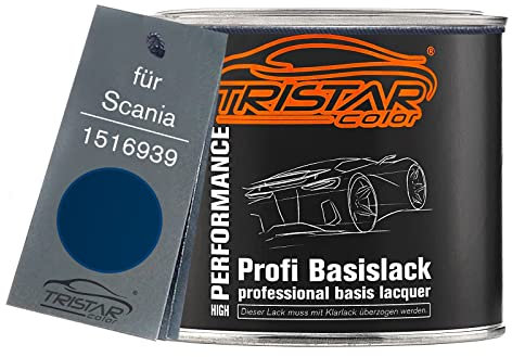 TRISTARcolor Peinture voiture Pot prêt à la pulvérisation pour Scania 1516939 Blue Perl/Sapphire Blue peinture de base 0,5 L