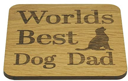 Dog Dad Coasters, Gift for Daddy from the Dog, Fathers Day Present, Birthday or Christmas Token (Worlds Best Dog Dad)