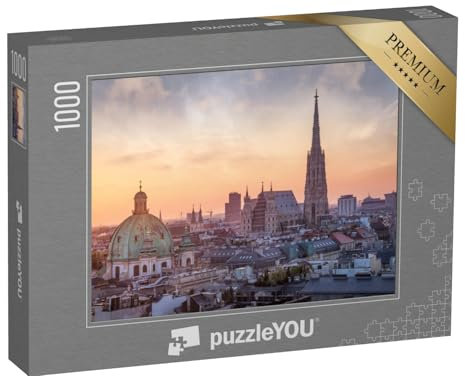 puzzleYOU: Puzzle 1000 Teile „Wiener Skyline mit Stephansdom, Österreich“ – aus der Puzzle-Kollektion Österreich