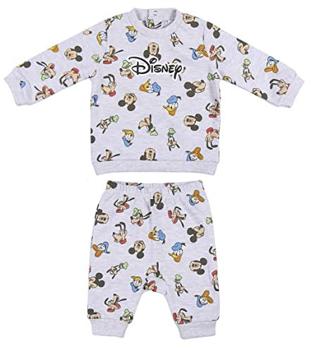 CERDÁ LIFE'S LITTLE MOMENTS Baby-Jungen Trainingsanzug Kinder Mickey Mouse Zweiteiliger Turnanzug Offizielle Disney Lizenz, Grau, 12 Monate