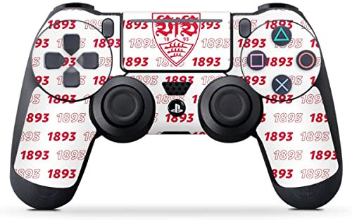 DeinDesign Skin kompatibel mit Sony Playstation 4 PS4 Pro Controller Folie Sticker VfB Stuttgart Logo Muster