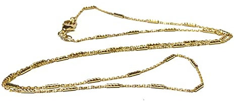 Kette Gelbgold 750/- diamantiert Muster zart fein Collier 50cm