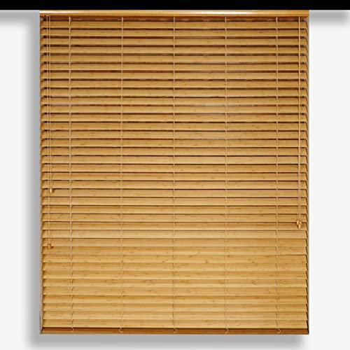 Bambus Jalousie 5cm Lamellen Rollo Jalousette Bambusrollo Tür Fenster Sonnenschutz Sichtschutz Blendschutz Hitzeschutz Lamellenvorhang,für Zuhause Büro,mit Zubehör,Anpassbare (W110xH220cm(43x87in))