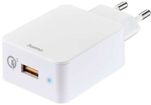 Hama Schnellladegerät Qualcomm® Quick Charge™ 19,5 W (USB-A-Ladestecker Schnellladen, Handy-Schnell-Ladegerät für Samsung Galaxy, iPhone, Xiaomi u.v.m., Universal-Schnell-Lade-Adapter Netzteil) weiß