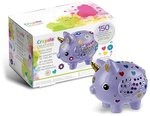 CRAYOLA Creations Set Decorate Your Money Box with Stickers and Crystals, Creative Activity and Gift for Girls from 8 Years