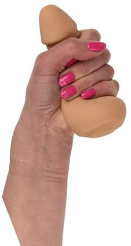 realistischer Antistress Penis zum Kneten - erotischer Scherzartikel für Junggesellenabschiede - Glied mit Hoden als Partygag für Karneval/Malle
