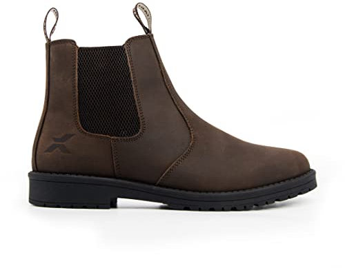 Xpert - Heritage Saddler Dealer Boots. Pull On Genuine Waxy Leather Chelsea Boots With Footbed Padding And Breathable Lining, Ideal Mens Shoes For Everyday Wear (Rustic Brown, UK9)