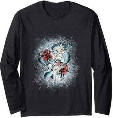 Betty Boop Roses Cutie Tattoo Long Sleeve T-Shirt