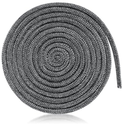 NQEUEPN Cuerda de Sellado de Chimenea, 8mm x 2,5m Junta de Sellado de Cuerda de Fibra de Vidrio Reemplazo Junta de Puerta de Estufa de Leña para Chimeneas Estufas de Leña (Gris)