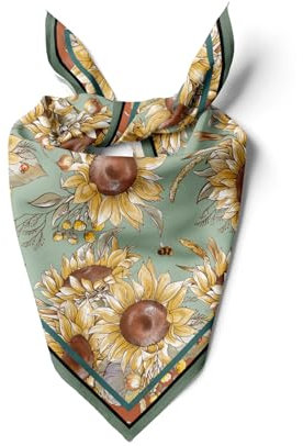 dscarf Damen-Halstuch 55cm x 55cm Square Unisex Stirnband Schal Bandana Hals Kopftuch Atmungsaktiv (Blühendes Design 15)