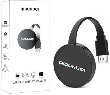 Miracast HDMI Dongle für TV, Wireless HDMI Dongle,WiFi Display Adapter with Screen Mirroring Unterstützung für Miracast/DLNA/Airplay mit Android/i-OS/Windows/Mac OS/Monitor