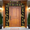 Shinybox Eid al-Adha Mubarak Tür Banner, Eid Mubarak Banner, Ramadan Wimpelkette, Schwarz Gold Ramadan Dekoration, Eid Mubarak Dekoration Hintergrund für Haustür Garten Indoor Outdoor