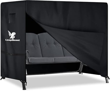 LeapBeast Hollywoodschaukel Abdeckung,Gartenschaukel Abdeckplane,hollywoodschaukel Abdeckung,Wasserdicht,Winddicht,UV-Beständiges Schwerlast Reißfest 600D Oxford Gewebe (210 * 150 * 150cm)