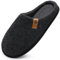 ONCAI Pantofole da Uomo Invernali, Comoda Memory Foam Calde Scarpe da Casa in Lana Con Suola Antiscivolo Taglia Puro Nero 44