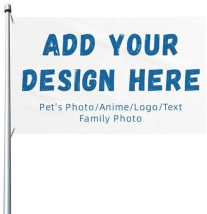 YQxwJL Individuelle Flaggen, gestalten Sie Ihren eigenen Text/Logo/Foto, anpassbare Geschenke, personalisierte Flagge, 90 x 152 cm