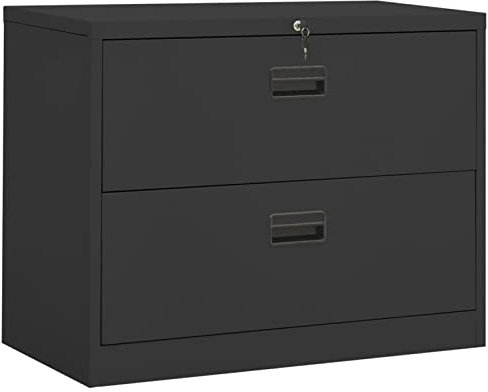 SECOLI Hängeregistraturschrank aktenschrank Metall Aktenschrank Büroschrank Stahlschrank Lagerschrank Universalschran-Anthrazit-90 x 46 x 72.5 cm