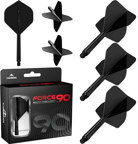 Mission Force 90 Black NO2 - Dart Flights Short