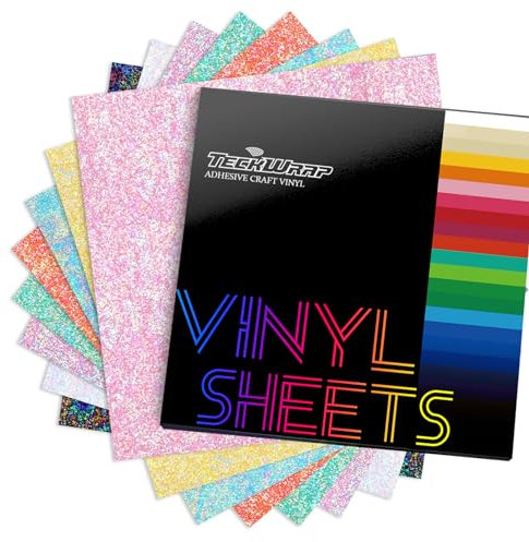 TECKWRAP Glitter Pearl Adhesive Vinyl Sheets - 12 x12 Inch, Assorted Mermaid Colors (8 Sheets/Pack), Easy Weed & Transfer, Durable & Waterproof for Craft Cutters, DIY Decoration