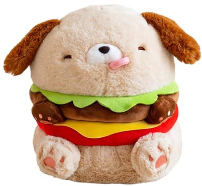 Baoblaze Niedliches Lebensmittel-Plüschkissen, Hamburger-Stofftier, realistisches, lustiges Cheeseburger-Plüsch-Stofftier, Plüsch-Hundespielzeug für