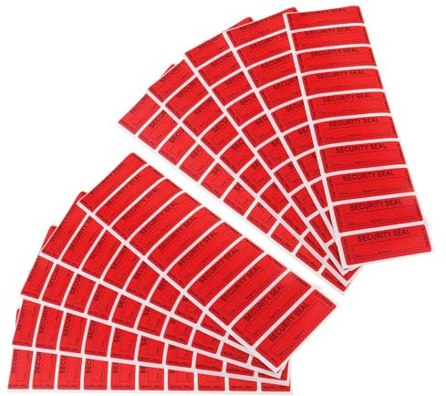 SG Store 100 Stück 25 X 85 mm/1 X 3,35 Zoll Manipulationssichere Sicherheits-Void-Aufkleber Offensichtliche Sicherheitsgarantie-Void-Etiketten mit Barcode Rot