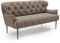 CAVADORE 2,5-Sitzer Küchensofa Amba, Trendige Sitzbank für Küche oder Esszimmer / 173 x 97 x 87 / Flachgewebe: Hellbraun