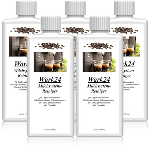 Wark24 Milchsystemreiniger, 5 x 1L, geruchs- & geschmacksneutral, für Kaffeevollautomaten & elektrische Milchaufschäumer, gründliche & materialschonende Reinigung