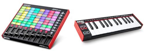 Akai APC Mini MK2 professionnel - Contrôleur MIDI USB pour lancer des clips & Professional LPK25 - Clavier MIDI USB avec 25 touches synthé réactives pour Mac et PC, arpégiateur et logiciel