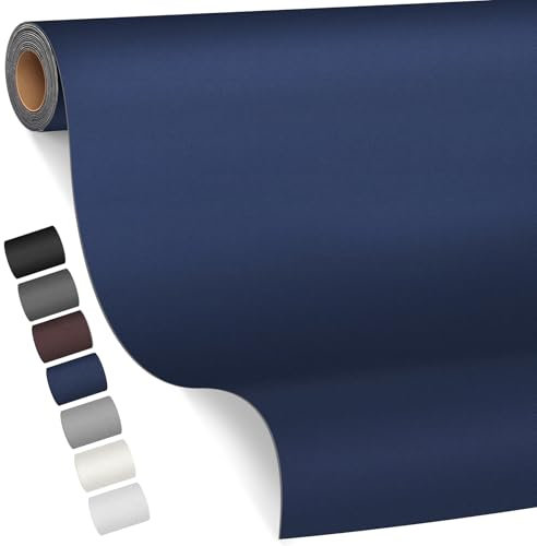 Leder kunstleder selbstklebend, 80 x 200cm leder reparatur set, Leder Reparatur Kit für Möbel, Sofa, Autositze, Taschen, Leder Reparatur und Renovierung(Glatt Marineblau)