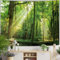 Skcess Tapestry Wald Wandteppich Natur Landschaft, Wandbehang Tapisserie Jungle Wandtuch XXL Grün Baum Sonne Wanddekoration für Wohnzimmer 350 x 256 cm