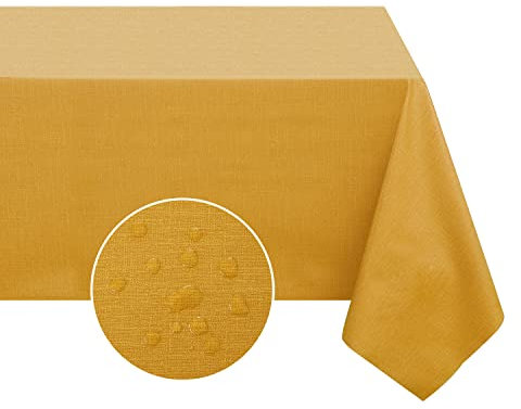 Romanstile Wachstuchtischdecke Herbst Outdoor Tischdecke gelb 240x140 Tischdecken PVC 350 GSM Wasserdicht und Wetterfest Plastiktischdecke für Hochzeit,Geburtstag,Party,Hotel,Bar,Esstisch,Gartentisch