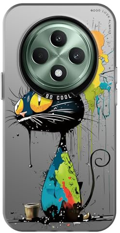 YUXING Funda para OPPO Reno 12 F 5G 4G / Reno 12 FS 5G 4G, Carcasa Antichoque Ultrafina con Diseño Patrón de Graffiti de Animales, Bumper Slim Case Cover, Kitten